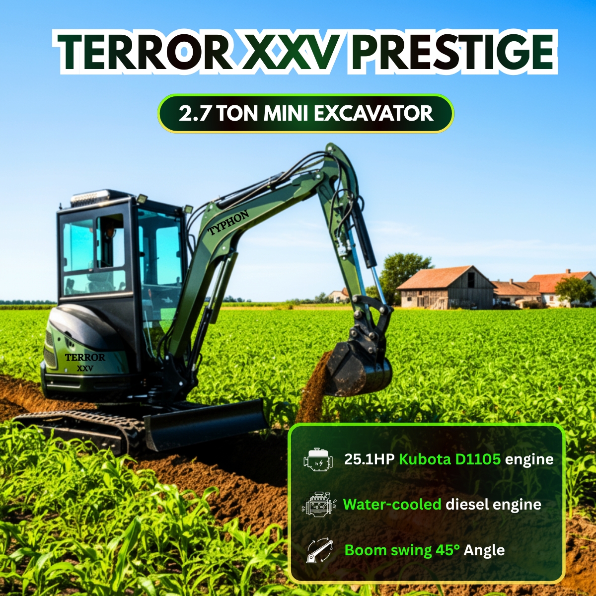 TYPHON TERROR XXV Diesel Mini Excavator 2.7 Ton
