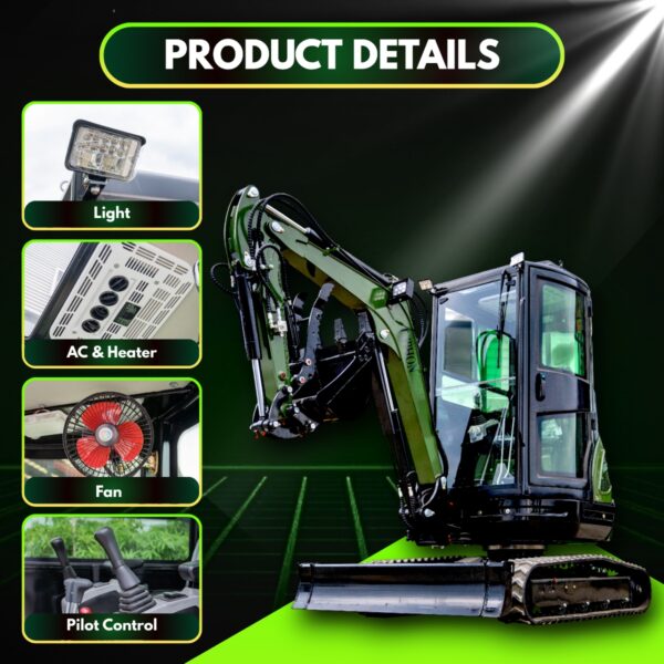 TYPHON TERROR XXV Diesel Mini Excavator 2.7 Ton, 25.1 Hp Kubota