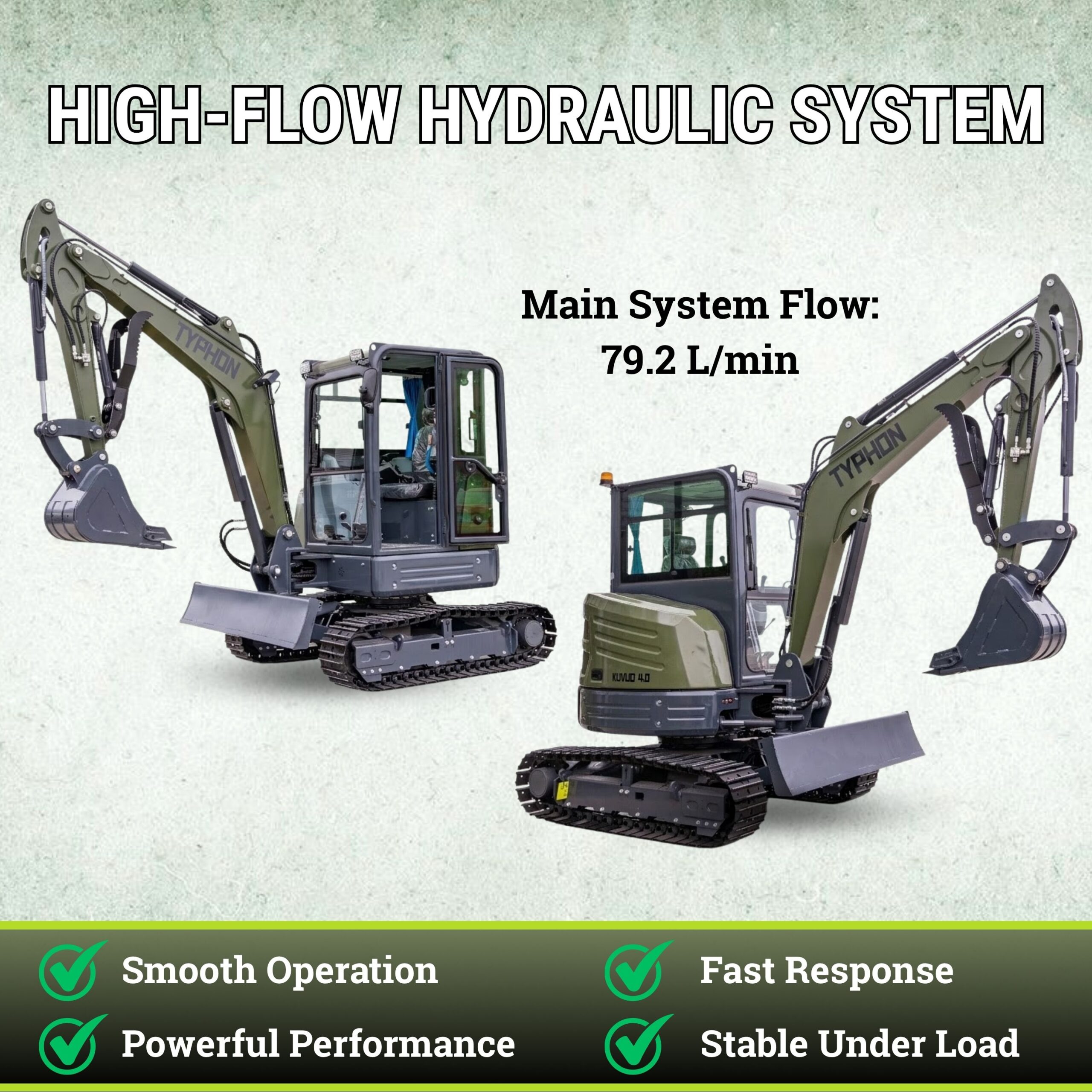 TYPHON KUVUO 4.0 four ton cabin mini excavator