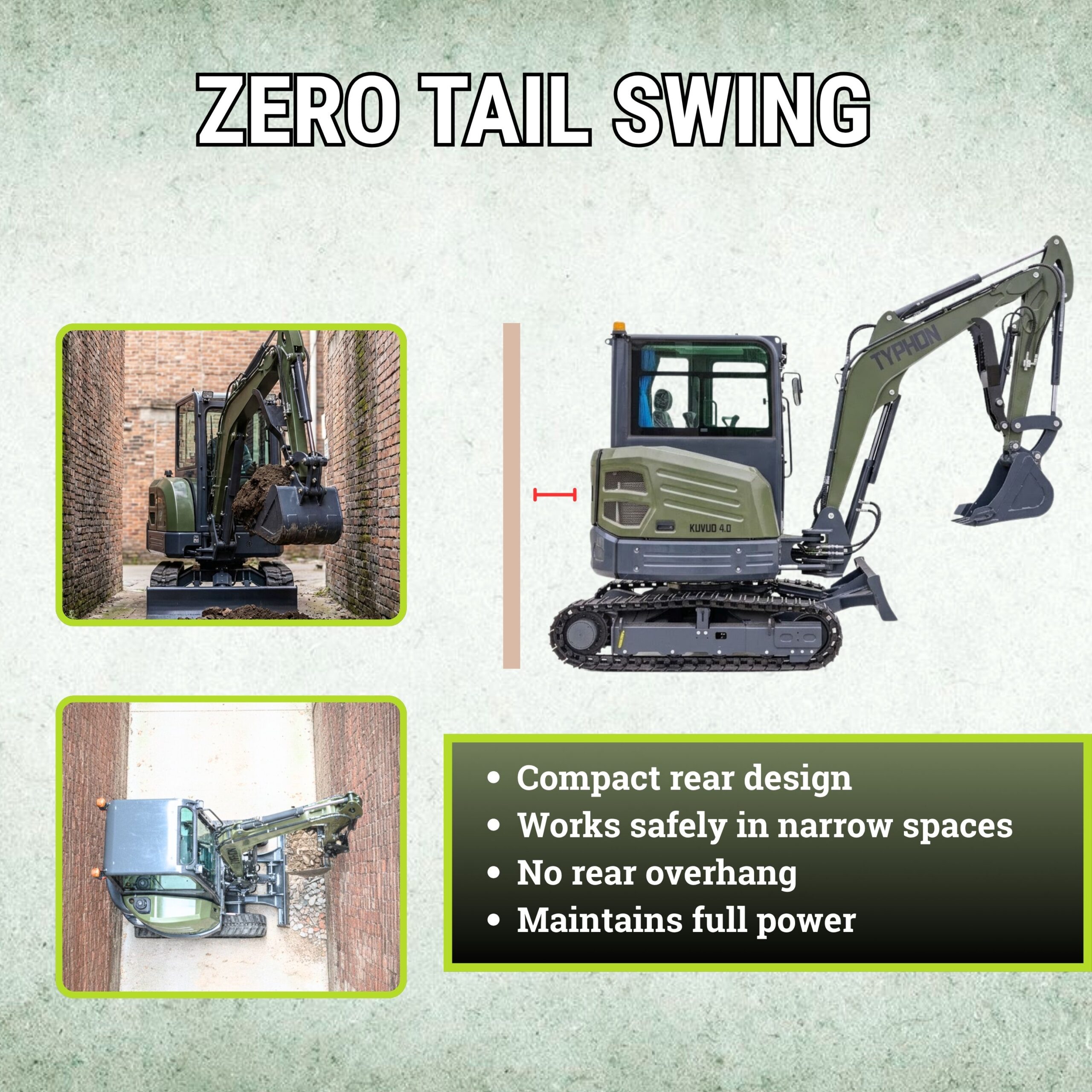TYPHON KUVUO 4.0 four ton cabin mini excavator